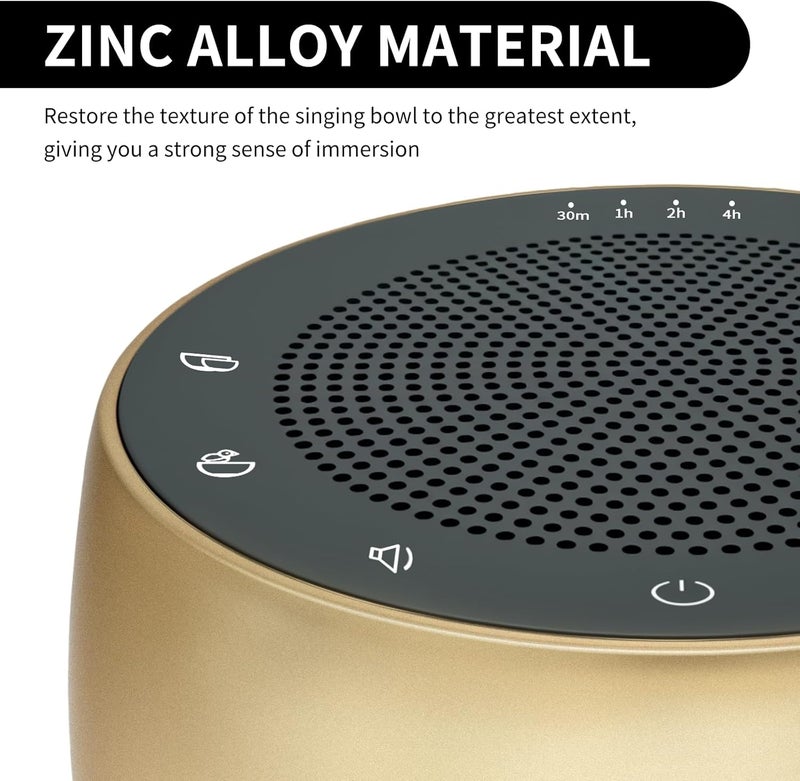 Winish Meditation Sound Machine,Portable Electronic Singing Bowl Frequency Healing,9 Tones Singing Bowl Frequency Generator for Healing with 4 Level Timer and Luminous Button - Image 4
